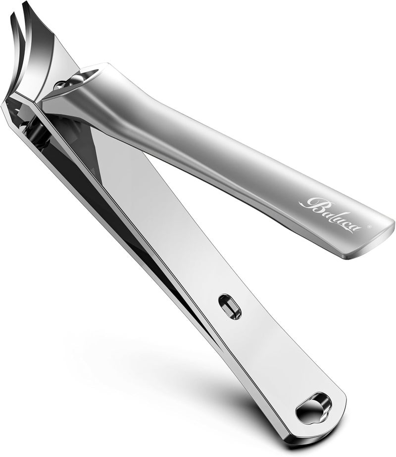 Baluca Slanted Curved Blade Ingrown Toenail Clippers for Thick Toenails, Angled Toe Nail Fingernail Cutter Trimmer for Seniors and Men - Black (Pear Silver) - Image 1